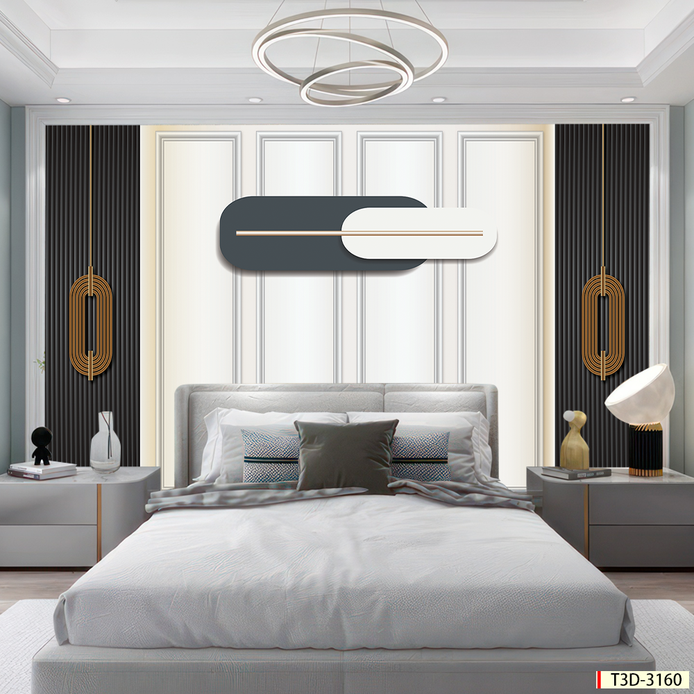 BST126 - TRANH DÁN TƯỜNG 3D - PHÒNG NGỦ - PHONG CÁCH HIỆN ĐẠI - KHỔ LỚN