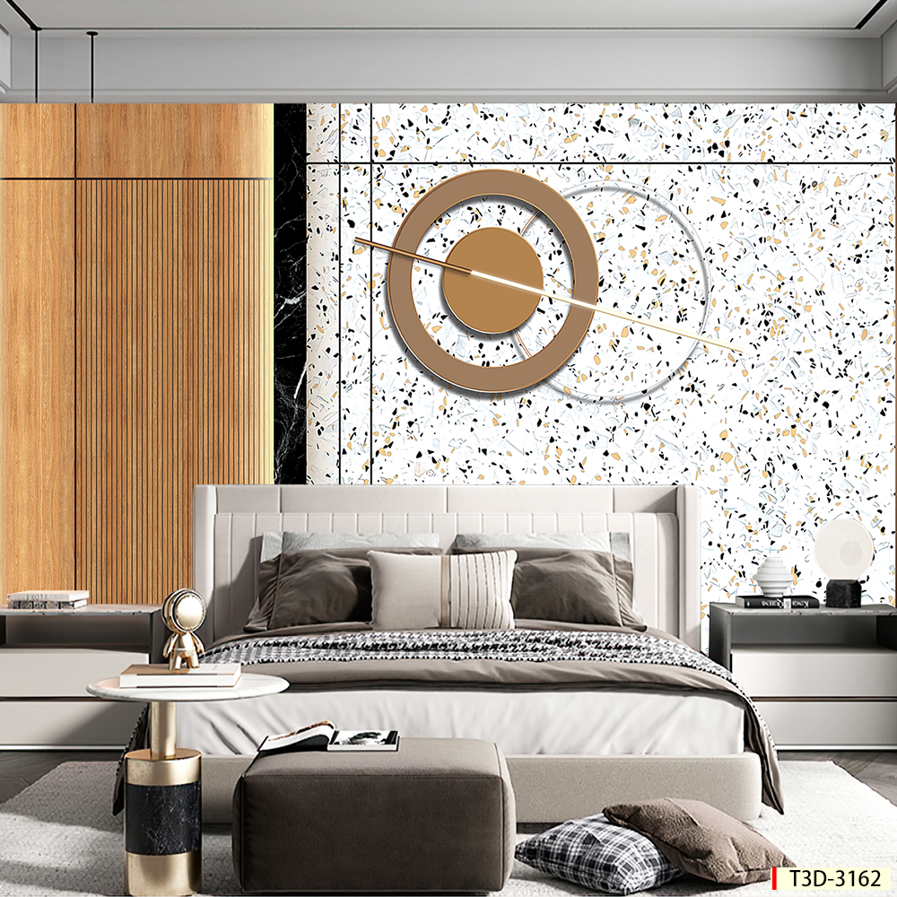 BST126 - TRANH DÁN TƯỜNG 3D - PHÒNG NGỦ - PHONG CÁCH HIỆN ĐẠI - KHỔ LỚN