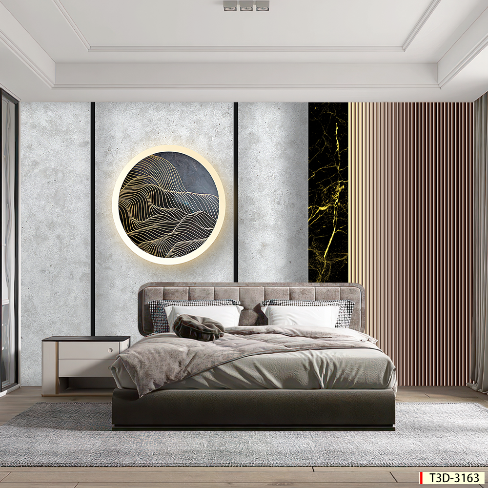 BST126 - TRANH DÁN TƯỜNG 3D - PHÒNG NGỦ - PHONG CÁCH HIỆN ĐẠI - KHỔ LỚN
