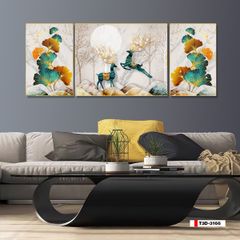 TRANH TREO TƯỜNG PHÒNG KHÁCH - TRANH HƯƠU TÀI LỘC | MÃ T3D-3166
