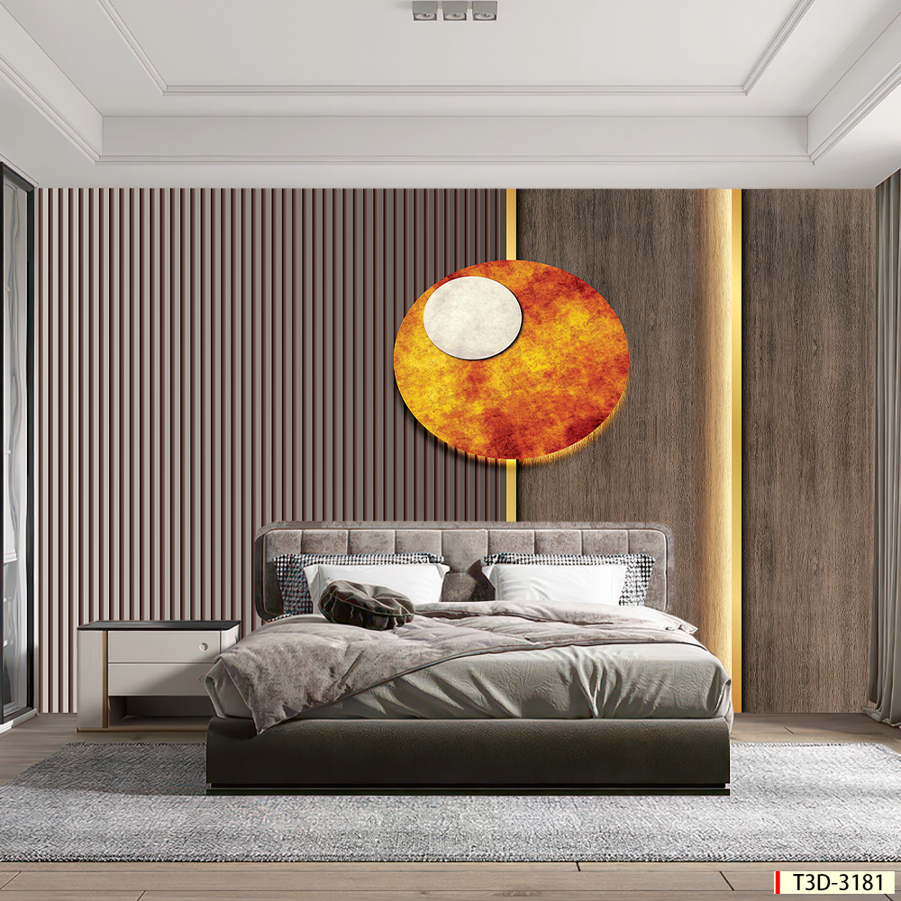 BST126 - TRANH DÁN TƯỜNG 3D - PHÒNG NGỦ - PHONG CÁCH HIỆN ĐẠI - KHỔ LỚN