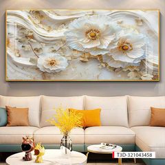 316 - TRANH TREO TƯỜNG PHÒNG KHÁCH HIỆN ĐẠI SANG TRỌNG -TRANH HOA, BÌNH HOA 3D | MÃ TRANH  T3D-321043458