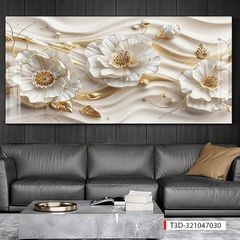 318 - TRANH TREO TƯỜNG PHÒNG KHÁCH HIỆN ĐẠI SANG TRỌNG -TRANH HOA, BÌNH HOA 3D | MÃ TRANH T3D-321047030
