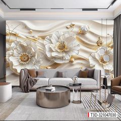 221 TRANH DÁN TƯỜNG 3D -TRANH DÁN PHÒNG NGỦ HOA 3D- TRANH DÁN PHÒNG KHÁCH SAU SOFA | MÃ TRANH T3D-321047030