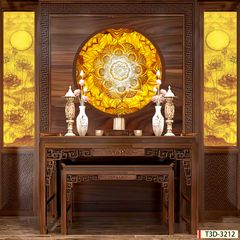 TRANH TREO PHÒNG THỜ - TRANH ĐIỆN TRÚC CHỈ MANDALA | MÃ T3D-3212