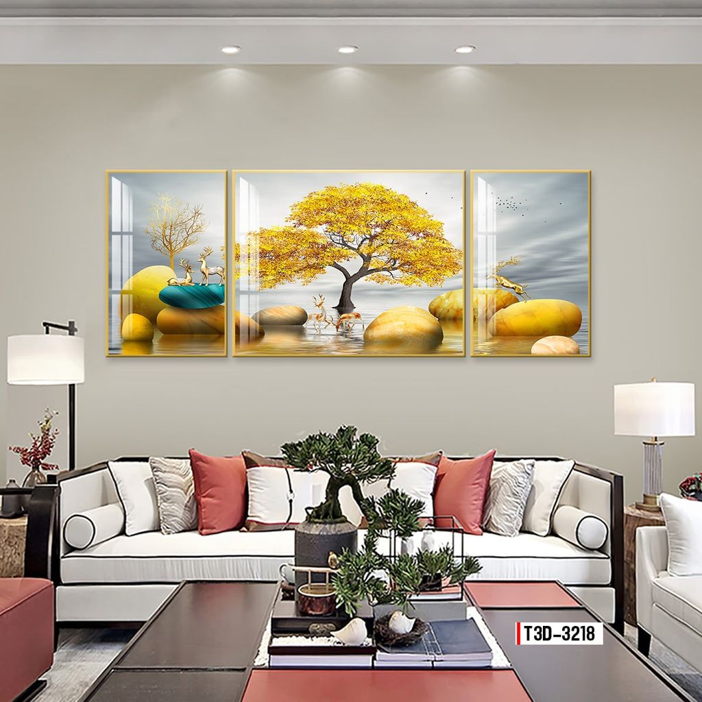 TRANH TREO TƯỜNG PHÒNG KHÁCH - TRANH HƯƠU TÀI LỘC | MÃ T3D-3218