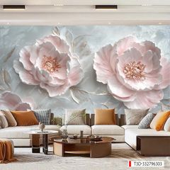198 TRANH DÁN TƯỜNG 3D -TRANH DÁN PHÒNG NGỦ HOA 3D- TRANH DÁN PHÒNG KHÁCH SAU SOFA | MÃ TRANH T3D-332796303