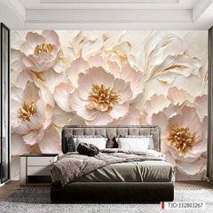 199 TRANH DÁN TƯỜNG 3D -TRANH DÁN PHÒNG NGỦ HOA 3D- TRANH DÁN PHÒNG KHÁCH SAU SOFA | MÃ TRANH T3D-332803267
