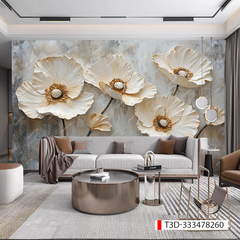 226 TRANH DÁN TƯỜNG 3D -TRANH DÁN PHÒNG NGỦ HOA 3D- TRANH DÁN PHÒNG KHÁCH SAU SOFA | MÃ TRANH T3D-333478260