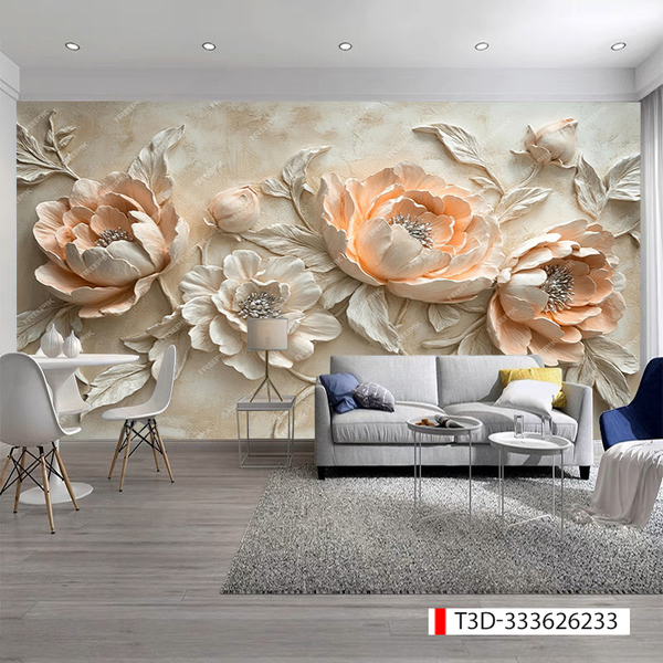 227 TRANH DÁN TƯỜNG 3D -TRANH DÁN PHÒNG NGỦ HOA 3D- TRANH DÁN PHÒNG KHÁCH SAU SOFA | MÃ TRANH T3D-333626233