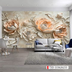 227 TRANH DÁN TƯỜNG 3D -TRANH DÁN PHÒNG NGỦ HOA 3D- TRANH DÁN PHÒNG KHÁCH SAU SOFA | MÃ TRANH T3D-333626233