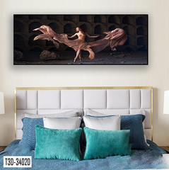 TRANH TREO PHÒNG NGỦ - TRANH SPA - TRANH TREO NHÀ HÀNG - KHÁCH SẠN - TRANH MỸ NỮ VÀ LỤA | T3D-3402D