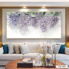 BST32 - TRANH TREO TƯỜNG - TRANG TRÍ PHÒNG KHÁCH, SAU SOFA - CHỦ ĐỀ HOA 3D - KHỔ LỚN