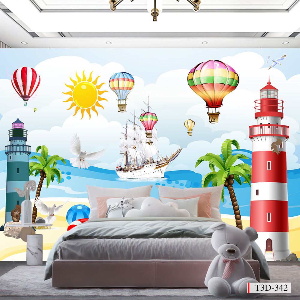 Mẫu tranh vải dán tường 3d đẹp cho phòng ngủ trẻ em | Mã T3D-342