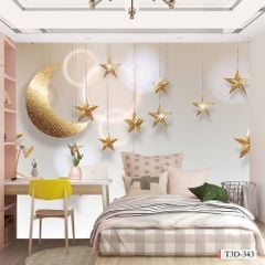 TRANH VẢI DÁN TƯỜNG 3D - TRANH DÁN TƯỜNG PHÒNG NGỦ TRẺ EM | MÃ T3D-343