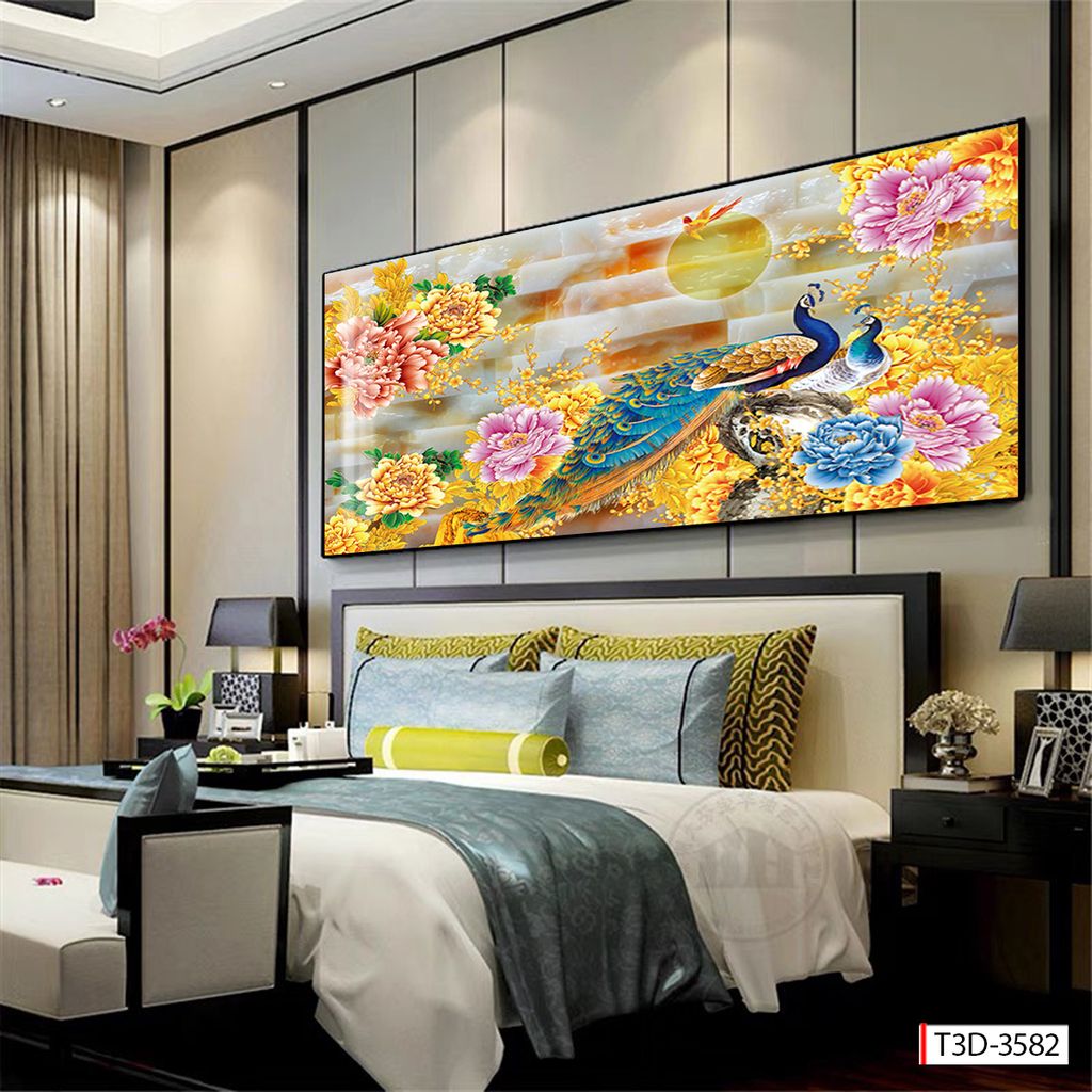 BST80 - TRANH TREO TƯỜNG - TRANH CÔNG RỒNG PHƯỢNG HỔ - TRANG TRÍ PHÒNG KHÁCH, SAU SOFA - TRANH NGANG