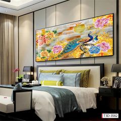 BST80 - TRANH TREO TƯỜNG - TRANH CÔNG RỒNG PHƯỢNG HỔ - TRANG TRÍ PHÒNG KHÁCH, SAU SOFA - TRANH NGANG