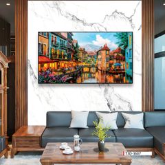 TRANH TREO TƯỜNG PHÒNG KHÁCH - TRANH PHONG CẢNH CHÂU ÂU CỔ ĐIỂN - KHỔ LỚN | MÃ T3D-3607