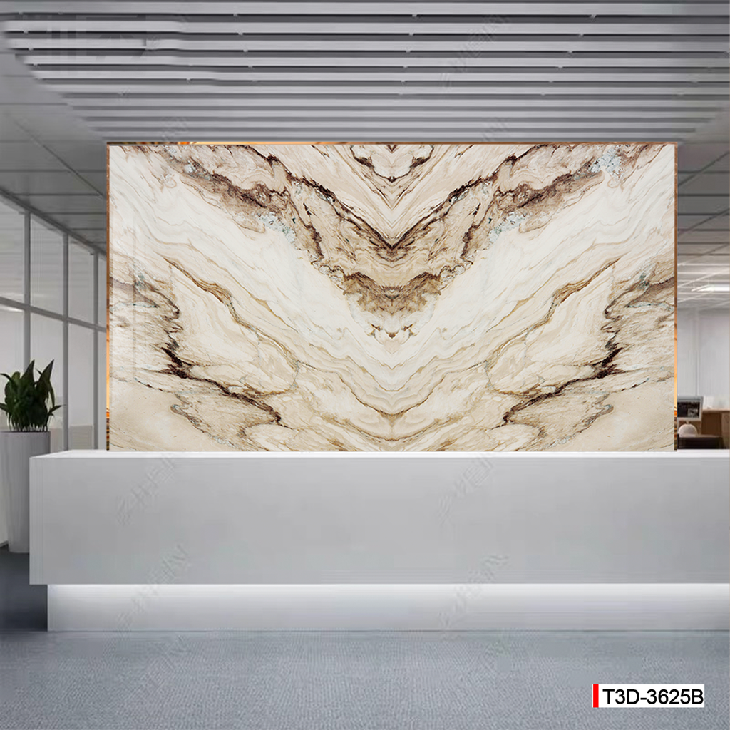 BST13 - TẤM PVC ỐP TƯỜNG - PHÒNG KHÁCH VÁCH TIVI - TRANH VÂN ĐÁ ĐỐI XỨNG - KHỔ LỚN