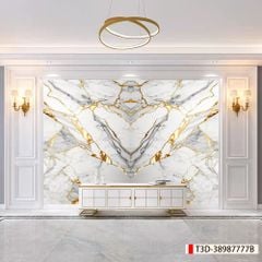 549 - TRANH VÂN ĐÁ HIỆN ĐẠI KẾT HỢP - TẤM ỐP TRANG TRÍ PHÒNG KHÁCH, VÁCH TIVI - TẤM ỐP VÂN ĐÁ ĐỐI XỨNG  | MÃ T3D-38987777B