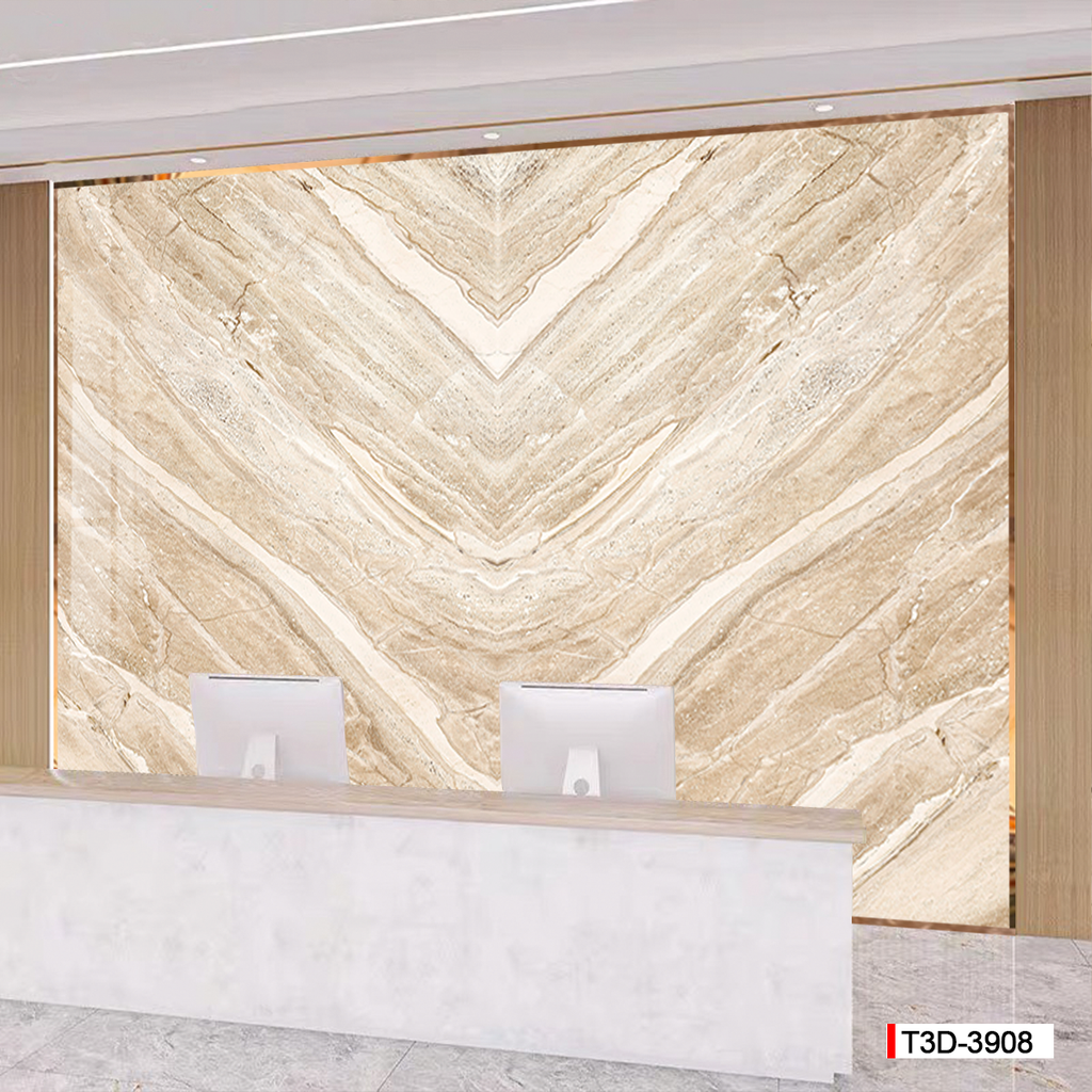 BST13 - TẤM PVC ỐP TƯỜNG - PHÒNG KHÁCH VÁCH TIVI - TRANH VÂN ĐÁ ĐỐI XỨNG - KHỔ LỚN