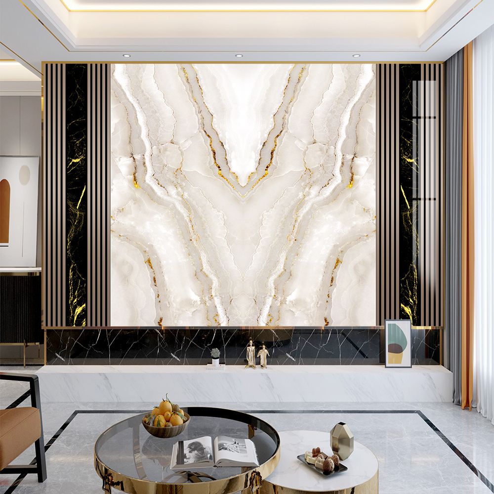 BST13 - TẤM PVC ỐP TƯỜNG - PHÒNG KHÁCH VÁCH TIVI - TRANH VÂN ĐÁ ĐỐI XỨNG - KHỔ LỚN