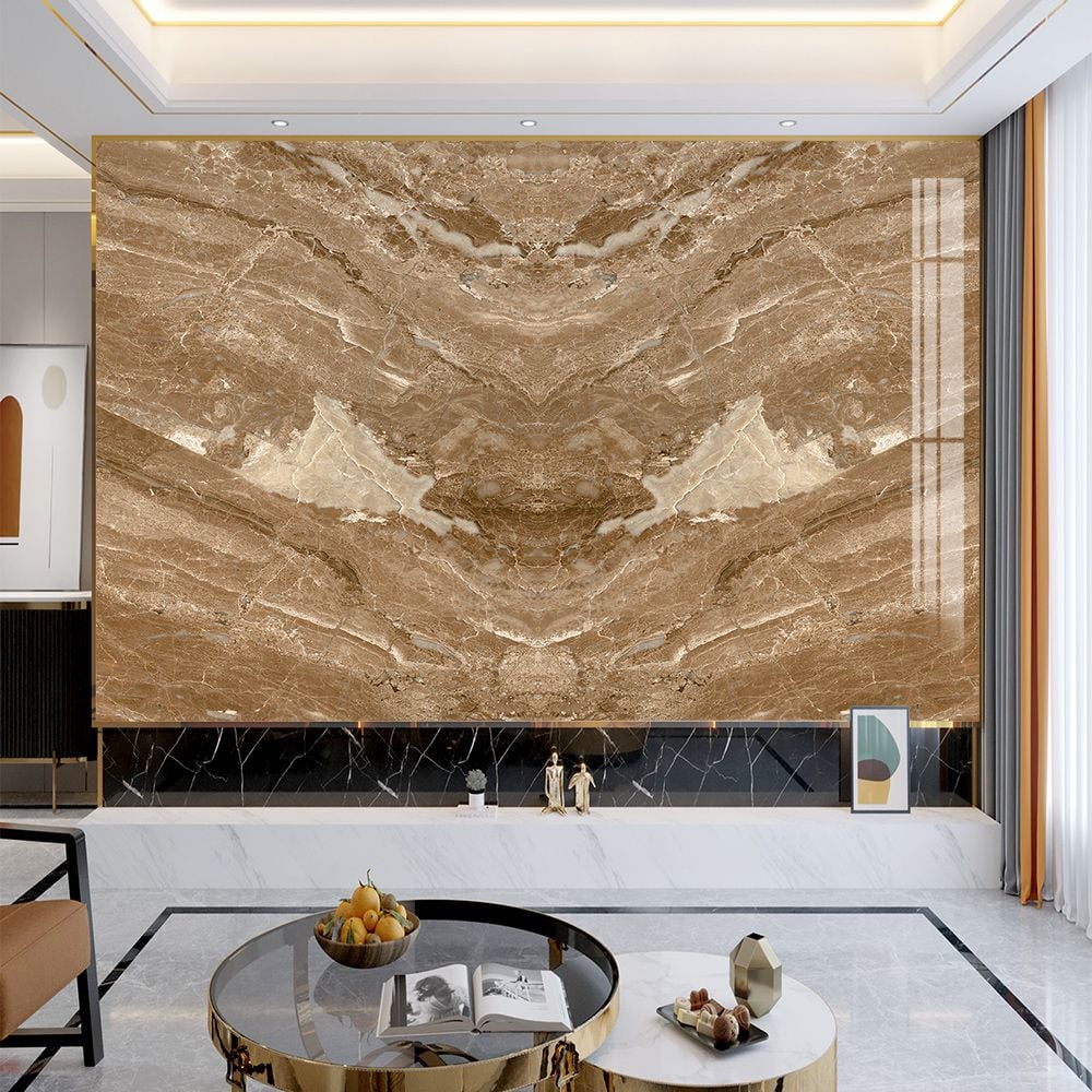 BST13 - TẤM PVC ỐP TƯỜNG - PHÒNG KHÁCH VÁCH TIVI - TRANH VÂN ĐÁ ĐỐI XỨNG - KHỔ LỚN