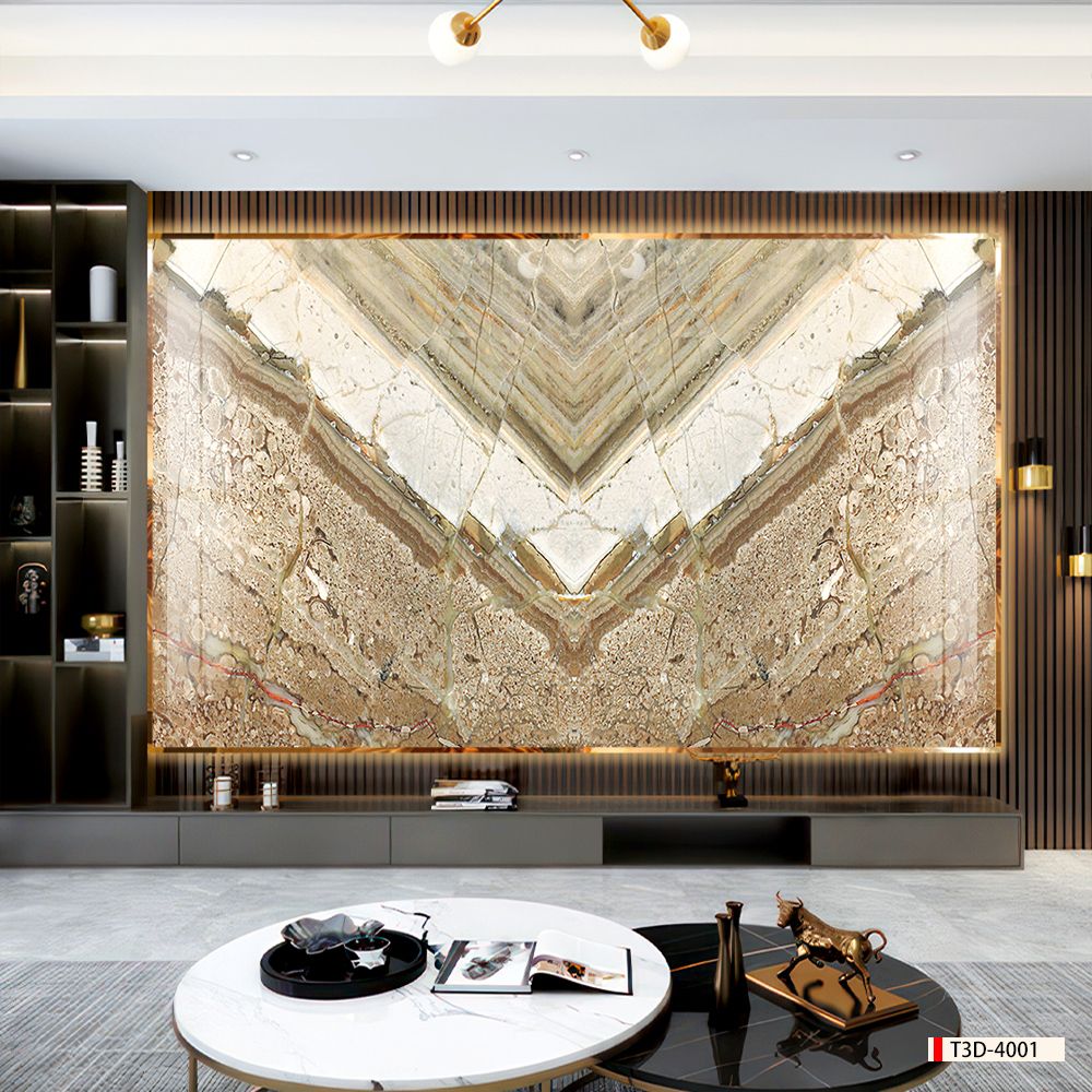 BST13 - TẤM PVC ỐP TƯỜNG - PHÒNG KHÁCH VÁCH TIVI - TRANH VÂN ĐÁ ĐỐI XỨNG - KHỔ LỚN