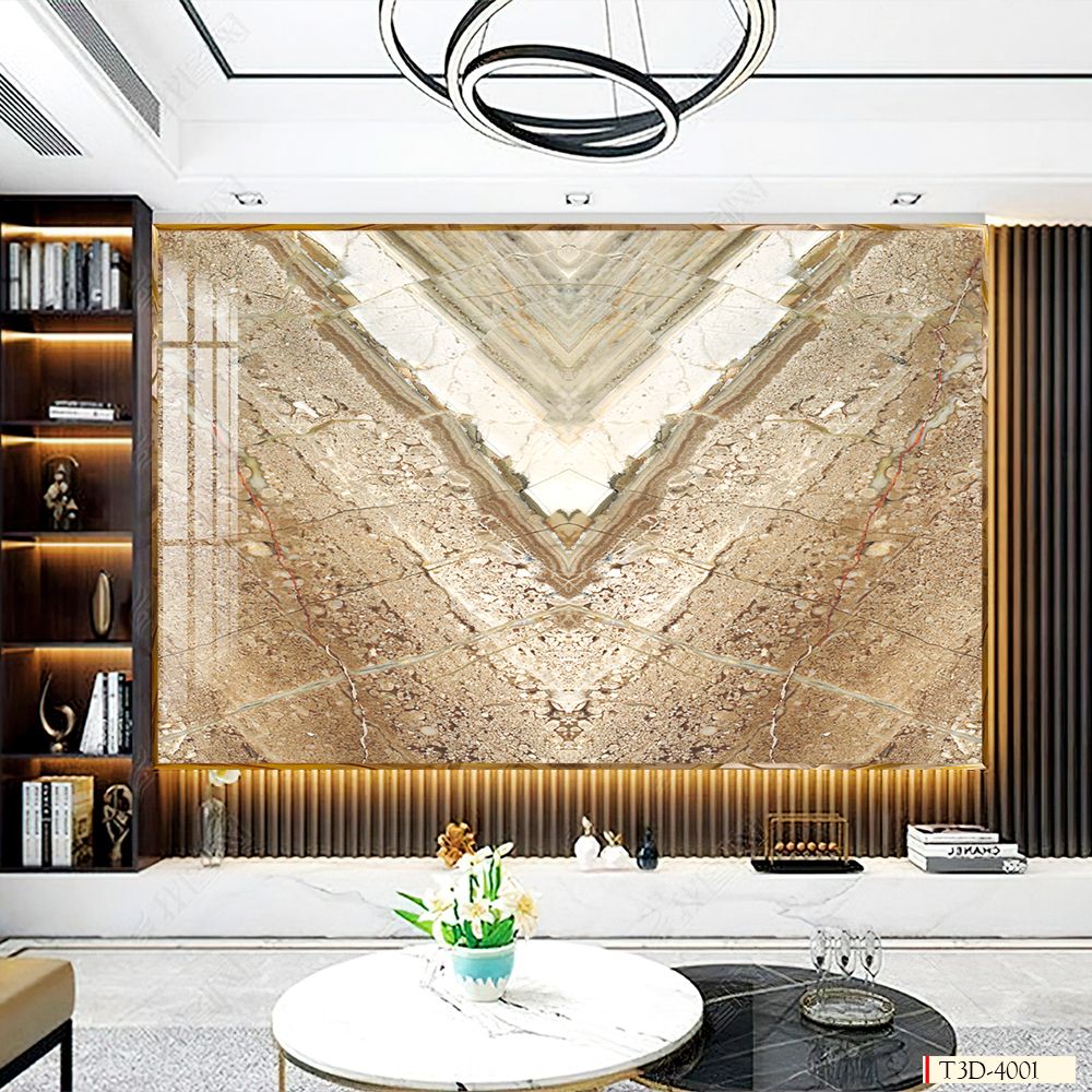 TRANH PVC ỐP TƯỜNG  - TRANH VÂN ĐÁ ĐỐI XỨNG | T3D-4001