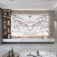 205 - TẤM ỐP VÂN ĐÁ ĐỐI XỨNG VÁCH TIVI - PHÒNG KHÁCH - TẤM ỐP PVC PHÒNG KHÁCH | T3D-4064