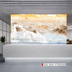 TRANH PVC ỐP TƯỜNG - VÁCH TRANG TRÍ TIVI PHÒNG KHÁCH - LỄ TÂN - TRANH VÂN ĐÁ PHONG CẢNH | MÃ T3D-4114-FT203501