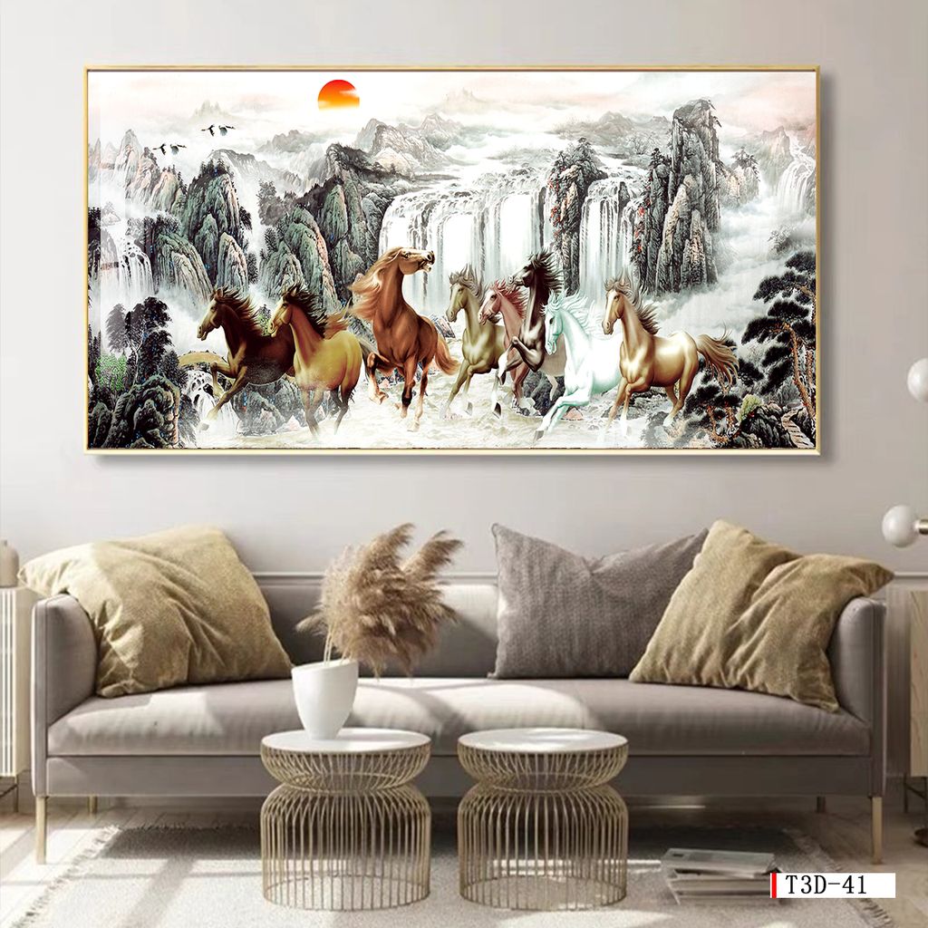 TRANH TREO TƯỜNG - TRANG TRÍ PHÒNG KHÁCH - CHỦ ĐỀ MÃ ĐÁO THÀNH CÔNG - MÃ T3D-41