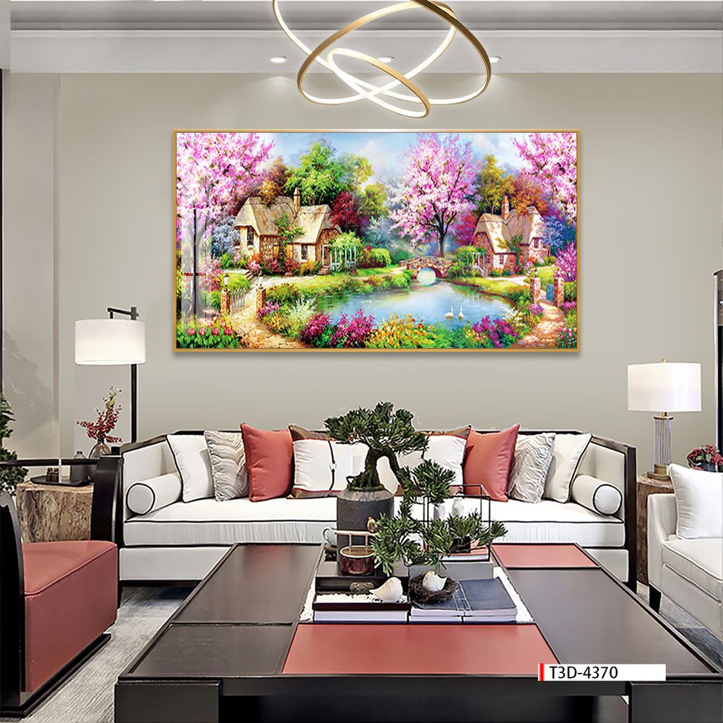 TRANH TREO TƯỜNG PHÒNG KHÁCH - TRANH PHONG CẢNH CHÂU ÂU CỔ ĐIỂN - KHỔ LỚN | MÃ T3D-4370