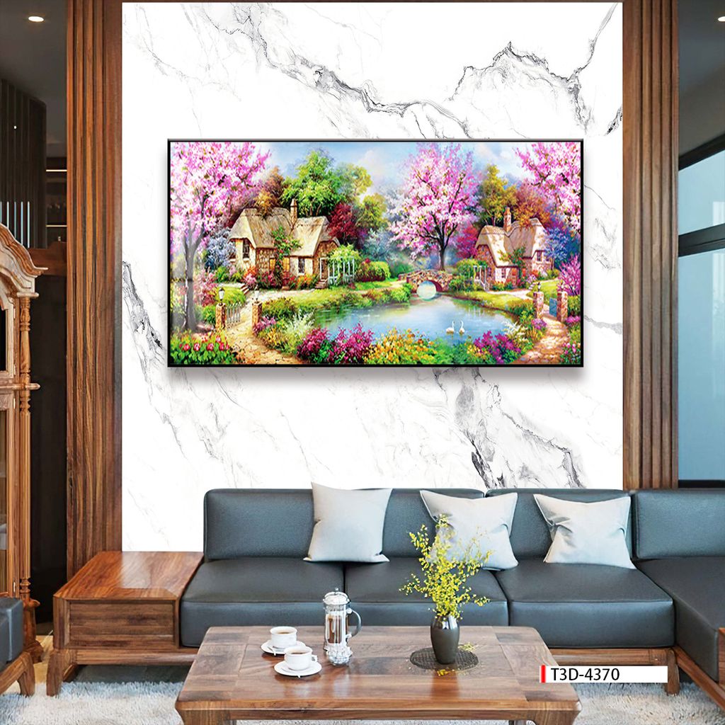 TRANH TREO TƯỜNG PHÒNG KHÁCH - TRANH PHONG CẢNH CHÂU ÂU CỔ ĐIỂN - KHỔ LỚN | MÃ T3D-4370