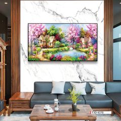 TRANH TREO TƯỜNG PHÒNG KHÁCH - TRANH PHONG CẢNH CHÂU ÂU CỔ ĐIỂN - KHỔ LỚN | MÃ T3D-4370