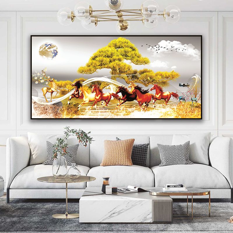 TRANH TREO TƯỜNG - TRANG TRÍ PHÒNG KHÁCH - CHỦ ĐỀ MÃ ĐÁO THÀNH CÔNG - MÃ T3D-4406