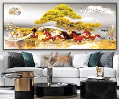 TRANH TREO TƯỜNG - TRANG TRÍ PHÒNG KHÁCH - CHỦ ĐỀ MÃ ĐÁO THÀNH CÔNG - MÃ T3D-4406