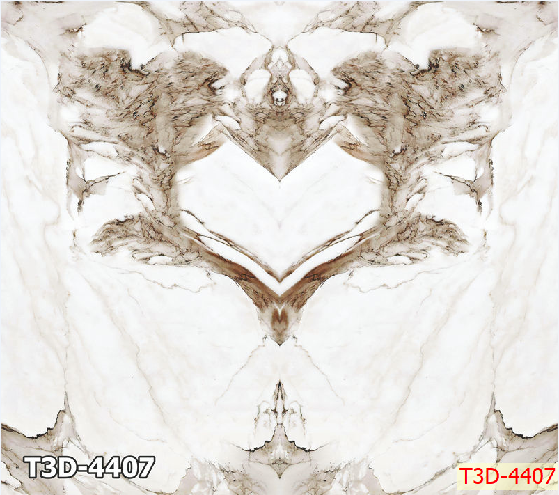 208 - TẤM ỐP VÂN ĐÁ ĐỐI XỨNG VÁCH TIVI - PHÒNG KHÁCH - TẤM ỐP PVC PHÒNG KHÁCH |  MÃ TRANH T3D-4407