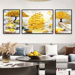 TRANH TREO TƯỜNG PHÒNG KHÁCH - TRANH THUẬN BUỒM XUÔI GIÓ GHÉP BỘ 3 BỨC | MÃ T3D-4541