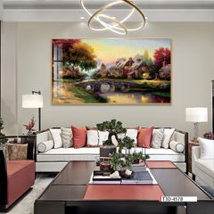 TRANH TREO TƯỜNG PHÒNG KHÁCH - TRANH PHONG CẢNH CHÂU ÂU CỔ ĐIỂN - KHỔ LỚN | MÃ T3D-4578