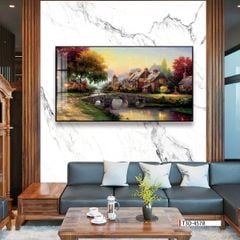 TRANH TREO TƯỜNG PHÒNG KHÁCH - TRANH PHONG CẢNH CHÂU ÂU CỔ ĐIỂN - KHỔ LỚN | MÃ T3D-4578