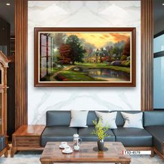 TRANH TREO TƯỜNG PHÒNG KHÁCH - TRANH PHONG CẢNH CHÂU ÂU CỔ ĐIỂN - KHỔ LỚN | MÃ T3D-4579
