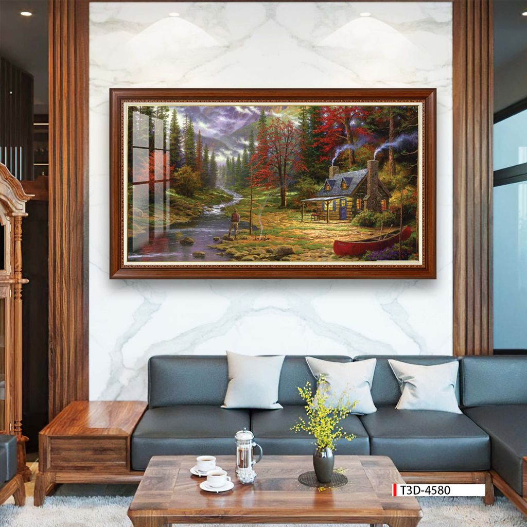 TRANH TREO TƯỜNG PHÒNG KHÁCH - TRANH PHONG CẢNH CHÂU ÂU CỔ ĐIỂN - KHỔ LỚN | MÃ T3D-4580