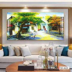 BST114 - TRANH TREO TƯỜNG - PHÒNG KHÁCH VÁCH TIVI - TRANH PHONG CẢNH ĐỒNG QUÊ - KHỔ LỚN