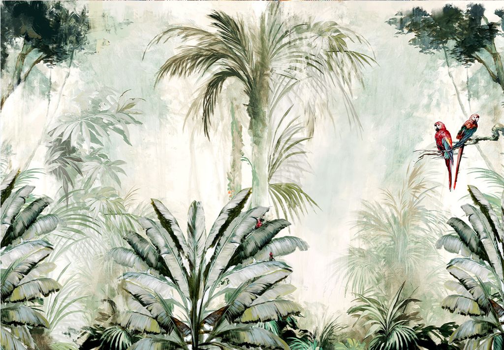 TRANH VẢI DÁN TƯỜNG 3D NHÀ HÀNG, CAFE - TRANH DÁN TƯỜNG TROPICAL NHIỆT ĐỚI | MÃ T3D-4671