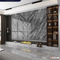 TRANH PVC ỐP TƯỜNG - TRANG TRÍ PHÒNG KHÁCH, SAU SOFA, LỄ TÂN - TRANH VÂN ĐÁ ĐỐI XỨNG - KHỔ LỚN - MÃ: T3D-4766