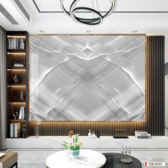 TRANH PVC ỐP TƯỜNG - VÁCH TRANG TRÍ TIVI PHÒNG KHÁCH - TRANH VÂN ĐÁ ĐỐI XỨNG | T3D-4767