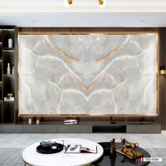 TRANH PVC ỐP TƯỜNG - TRANG TRÍ PHÒNG KHÁCH, SAU SOFA, LỄ TÂN - TRANH VÂN ĐÁ ĐỐI XỨNG - KHỔ LỚN - MÃ: T3D-4769