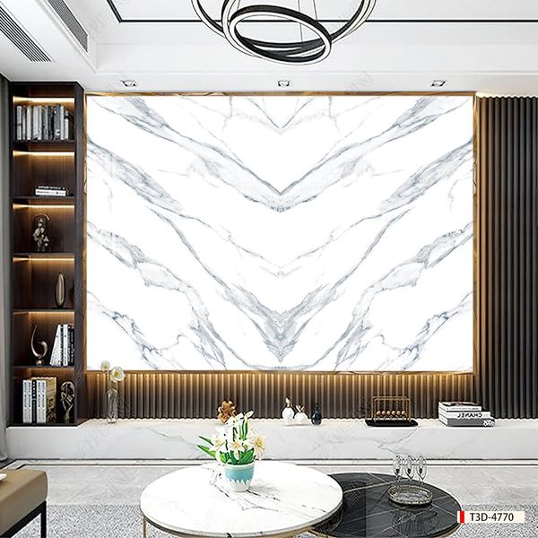 TRANH PVC ỐP TƯỜNG - TRANG TRÍ PHÒNG KHÁCH, SAU SOFA, LỄ TÂN - TRANH VÂN ĐÁ ĐỐI XỨNG - KHỔ LỚN - MÃ:T3D-4770