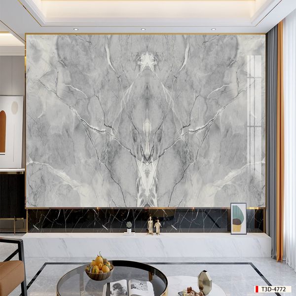 TRANH PVC ỐP TƯỜNG - TRANG TRÍ PHÒNG KHÁCH, SAU SOFA, LỄ TÂN - TRANH VÂN ĐÁ ĐỐI XỨNG - KHỔ LỚN - MÃ:T3D-4772